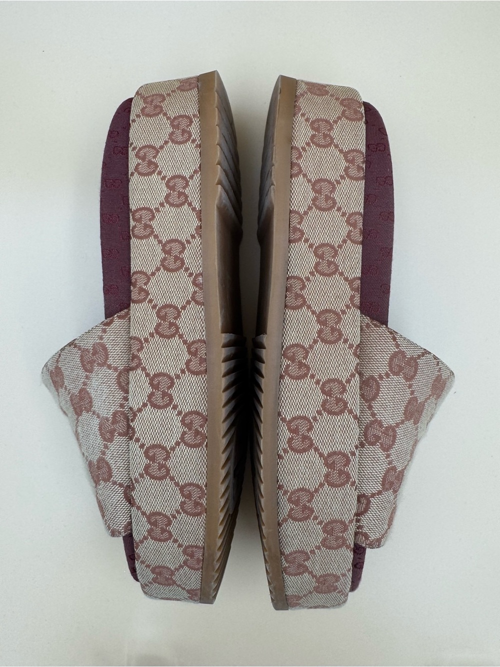 Gucci GG Supreme Platform Sandals EU 40 Canvas Slides - Picture 14 of 15